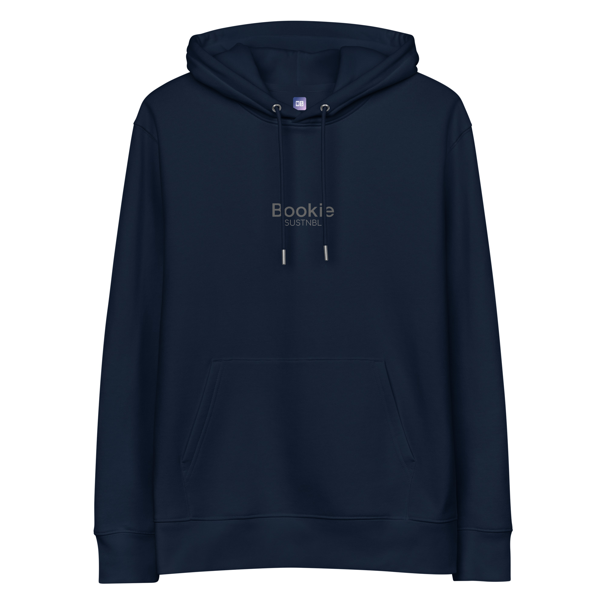 Unisex essential eco hoodie french navy front 6915c64dd6a97.jpg